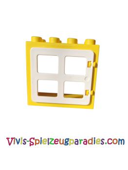 Lego Duplo Tür-/Fensterrahmen 2 x 4 x 3 flache Frontfläche, komplett offene Rückseite (61649-90265) Gelb/ Weiß